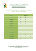 Calendário das Sessões de 2024